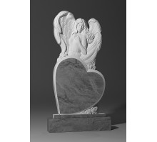 Памятник "Ангел на сердце" из мрамора 100 см