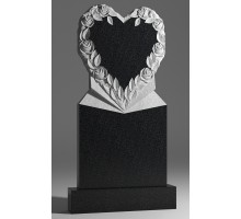 Камень на кладбище "Сердце из роз" 100 см
