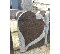Надгробный камень "Сердце и голубь" из Дымовского гранита